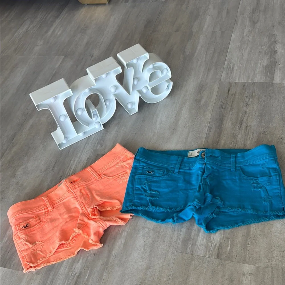 Hollistee Orange and Blue Shorts Bundle - Picture 1 of 8